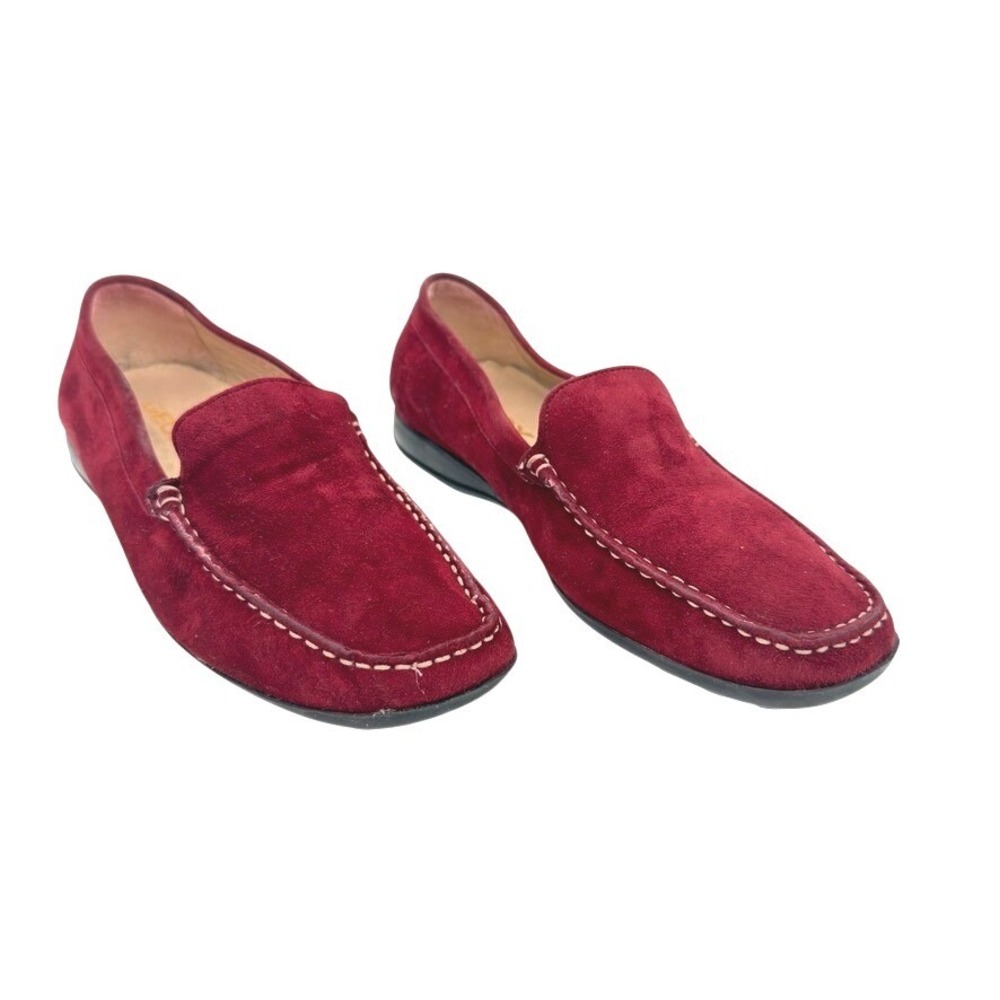 GEOX Burgundy Suede Driving Loafers Women's EU 37 US‎ 6.5 Moc Toe Slip-On